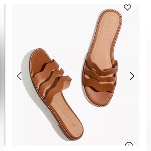 Madewell The Wave Slide Sandall in Vachetta Leather